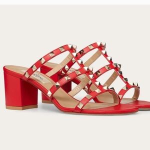 Valentino Red Studded Sandals